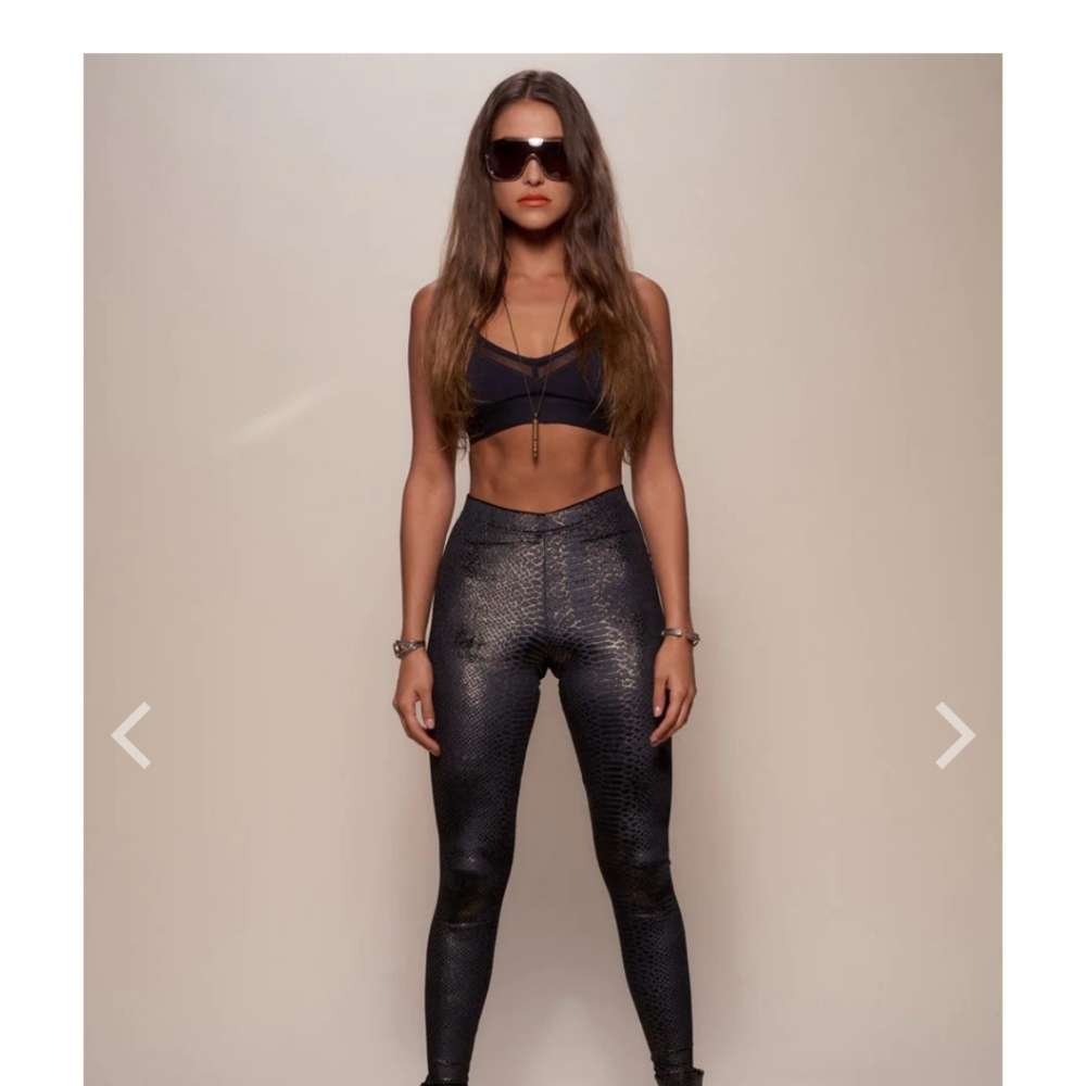 Black Velvet Snakeskin leggings